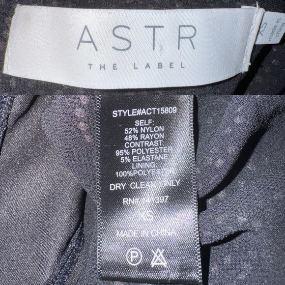 ASTR THE LABEL Zena Black Velvet Dot Bodysuit Size Extra Small - Picture 16 of 16